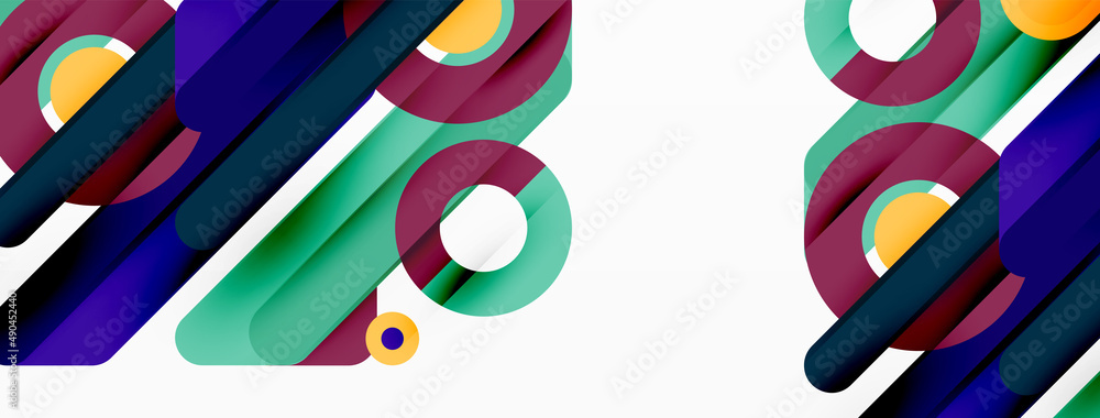 Creative geometric wallpaper. Minimal lines and circles background Creative geometric wallpaper. Minimal lines and circles background