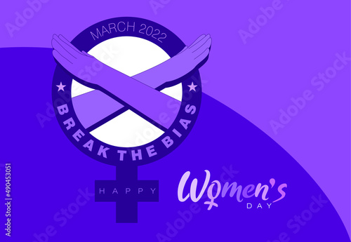 An abstract design of Break the Bias concept for International Women’s day 2022