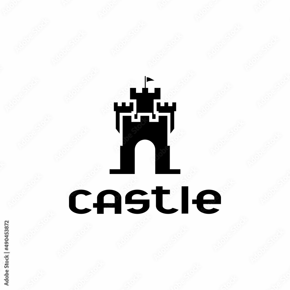 castle logo vector design on white background