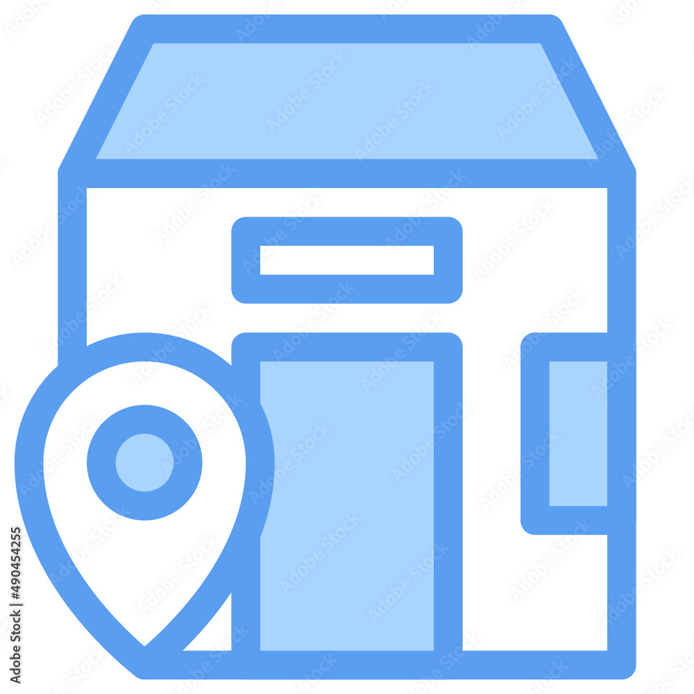 Map location icon illustration in duotone for navigation Map location icon illustration in duotone for navigation