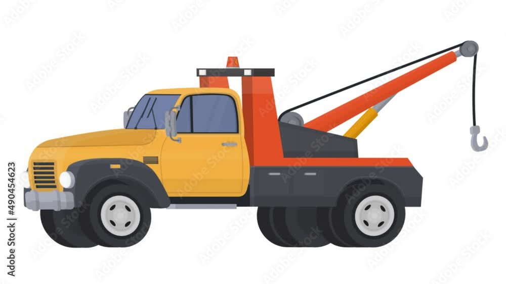 Tow truck. Tow truck animation, alpha channel enabled. Cartoon Tow truck. Tow truck animation, alpha channel enabled. Cartoon