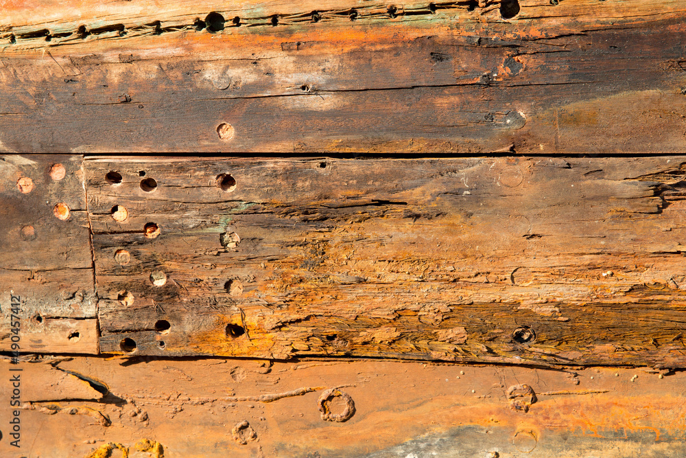 Naklejka premium detail of a wooden boat in Denmark