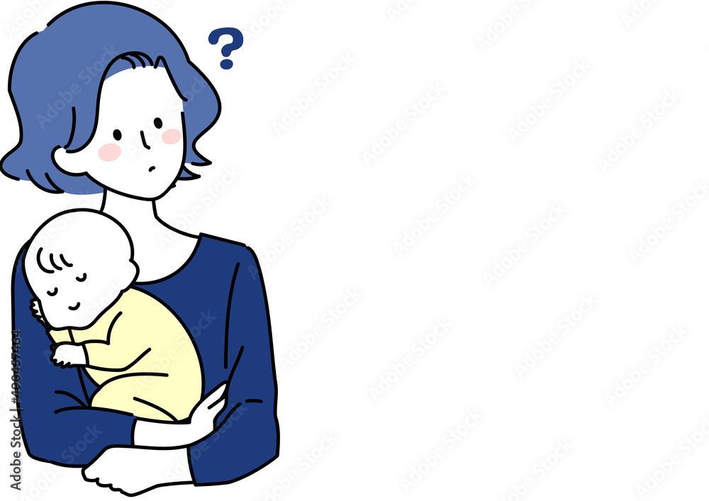 赤ちゃんを抱いた母親の疑問 赤ちゃんを抱いた母親の疑問