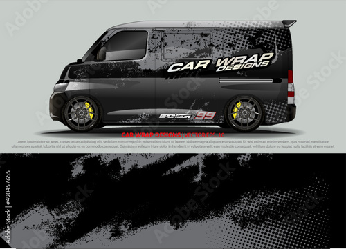 Racing Car Decal Graphic Vector, wrap vinyl sticker. Graphic abstract stripe designs for Racing vehicles.