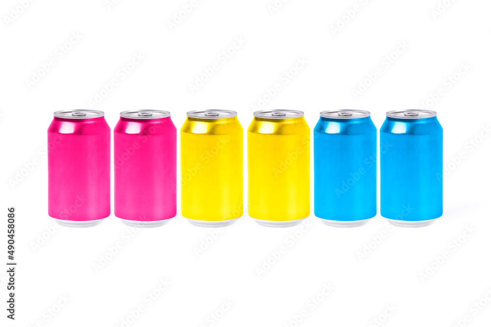 Group of aluminum cans forming the Pansexual flag. Pride day Group of aluminum cans forming the Pansexual flag. Pride day