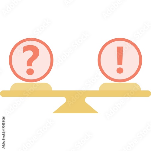 Question mark and exclamation point balance icon