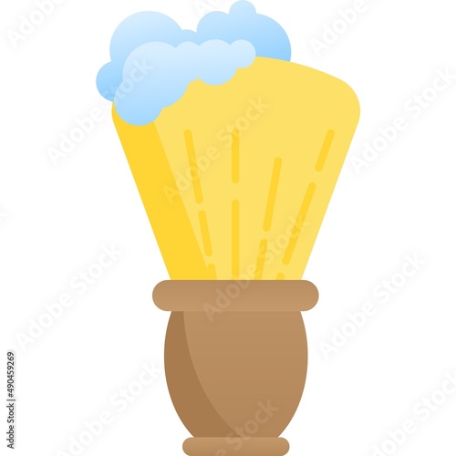 Shaving brush isolated vector icon on white