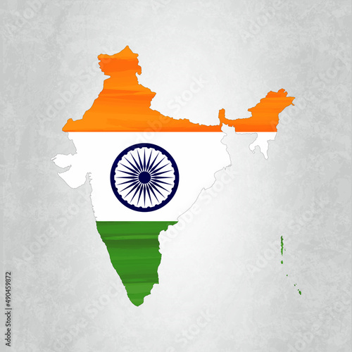 India map with flag