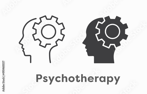 Psychotherapy icon on white background. Vector illustration.