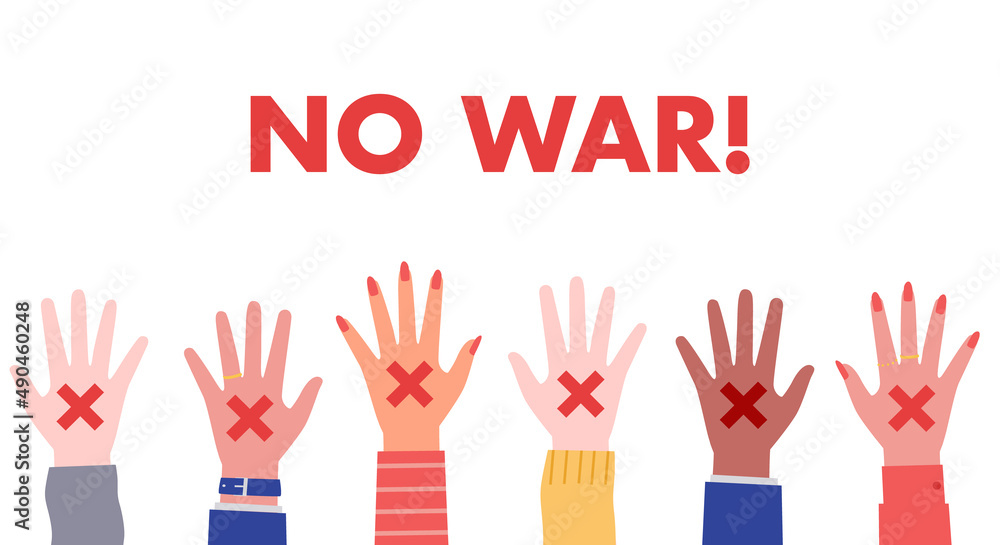 戦争に反対する人々のベクターイラスト No War Stop War No More War Stock Vector Adobe Stock
