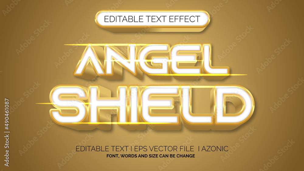 Editable Text Effect Angel Shield