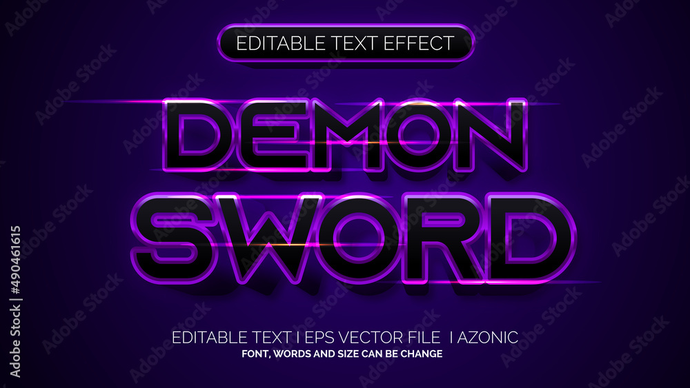 Editable Text Effect Demon Sword Editable Text Effect Demon Sword