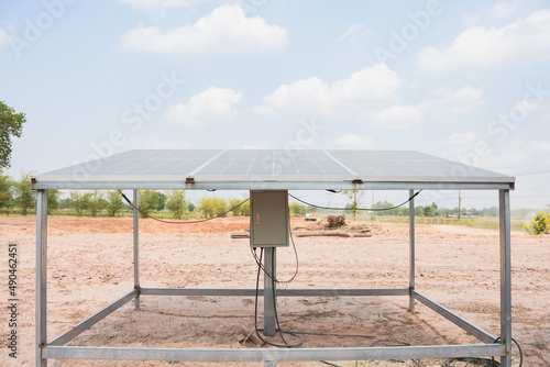 Solar panels in the sun on a clear day