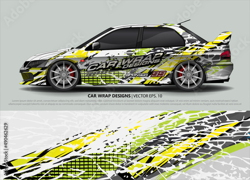 Racing Car Decal Graphic Vector  wrap vinyl sticker. Graphic abstract stripe designs for Racing vehicles.