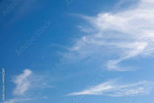 Fototapeta Naklejka Na Ścianę i Meble -  Blue Sky White Clouds Sunny Winter Day