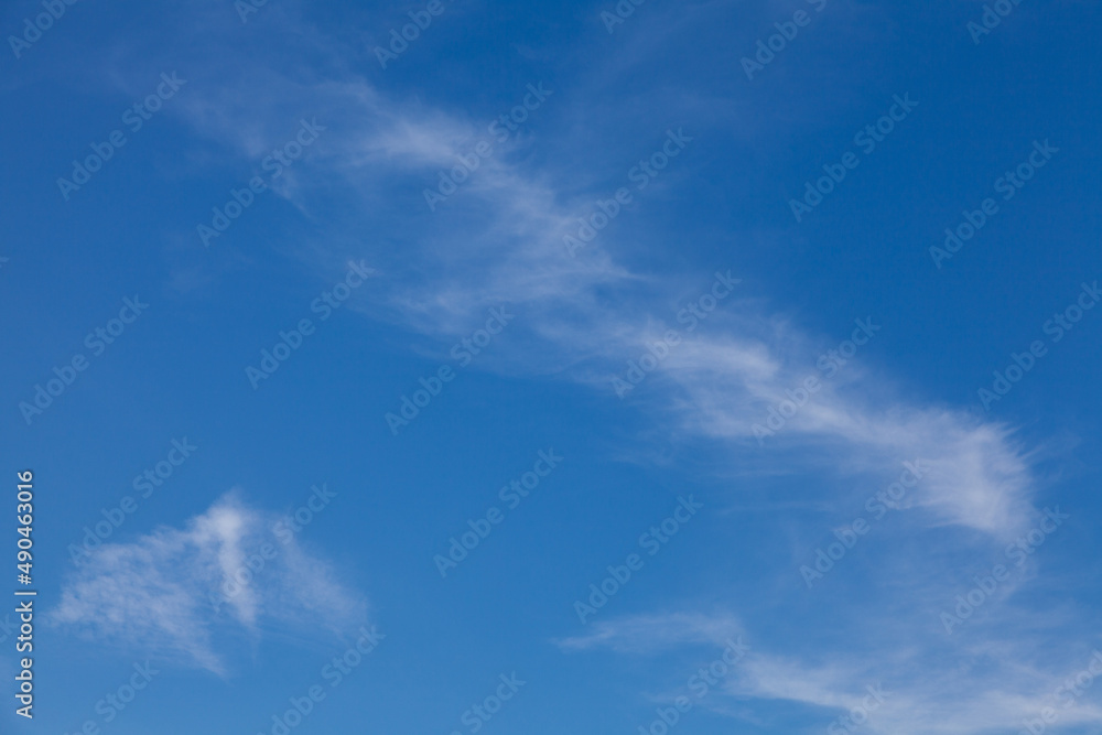 Blue Sky White Clouds Sunny Winter Day Blue Sky White Clouds Sunny Winter Day