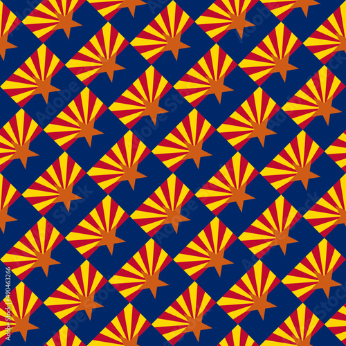 seamless pattern of arizona flag. vector illustration. print, book cover, wrapping paper, decoration, banner and etc	
