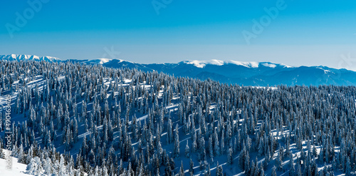 Westernmost part of Nizke Tatry and Velka Fatra mountains from Veterne hill in winter Mala Fatra mountains in Slovakia photo