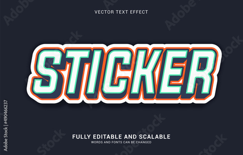 editable text effect, Sticker style