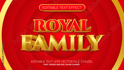 Editable Text Effect golden red royal family