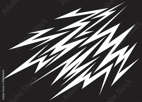 Abstract background with various sharp, zigzag and lightning pattern	