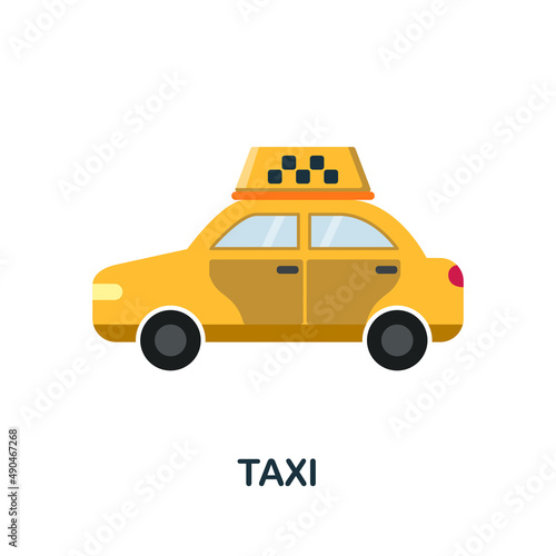 Taxi flat icon. Colored element sign from public transport collection. Flat Taxi icon sign for web design, infographics and more.