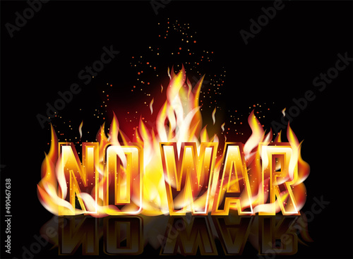 No War fire background, vector illustration