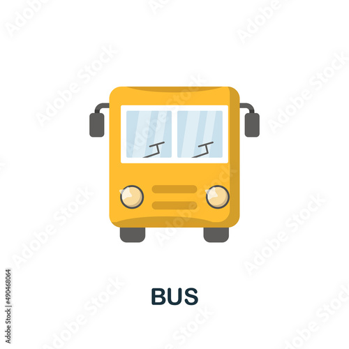 Bus flat icon. Colored element sign from public transport collection. Flat Bus icon sign for web design, infographics and more.