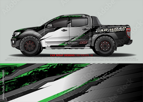 truck and car decal design vector kit. abstract background graphics for vehicle advertisement and vinyl wrap 