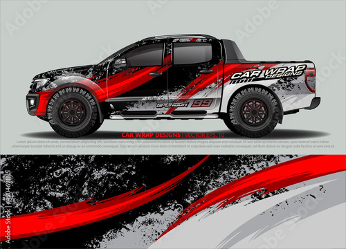 truck and car decal design vector kit. abstract background graphics for vehicle advertisement and vinyl wrap 