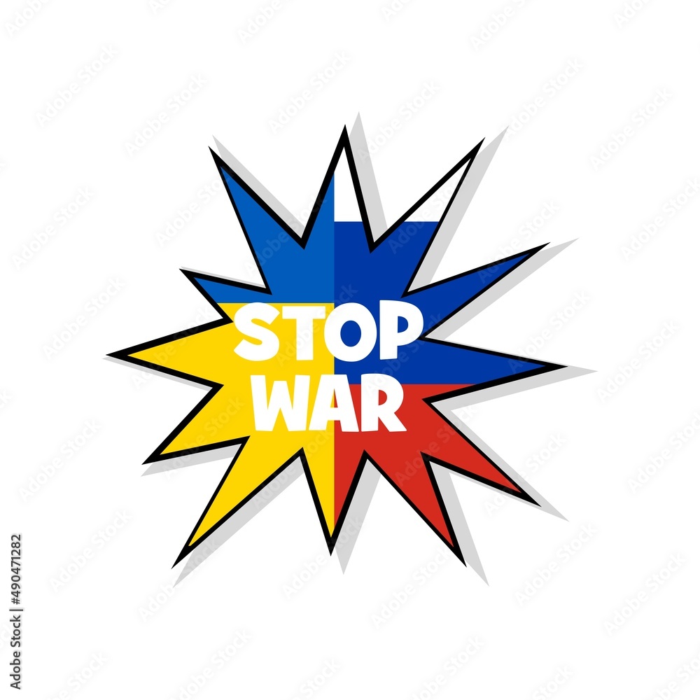 Stop Ukraine Russia war icon isolated on white background Stop Ukraine Russia war icon isolated on white background