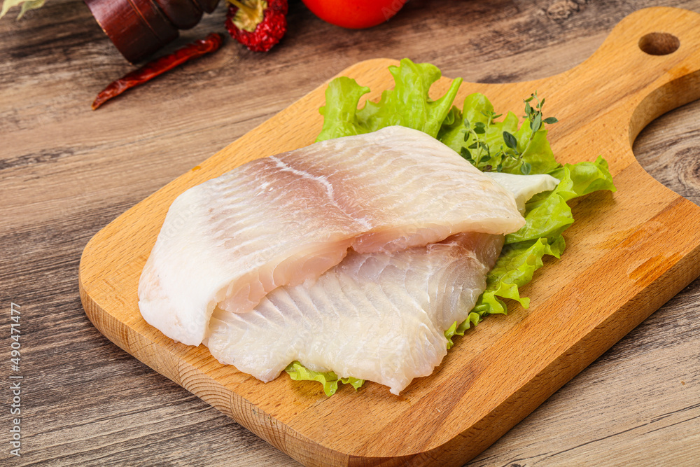 Raw pangasius fillet for cooking Raw pangasius fillet for cooking