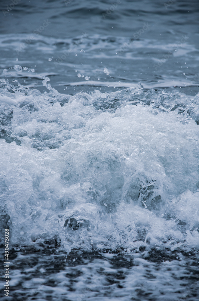 Fototapeta premium Seascape background. White marine foam