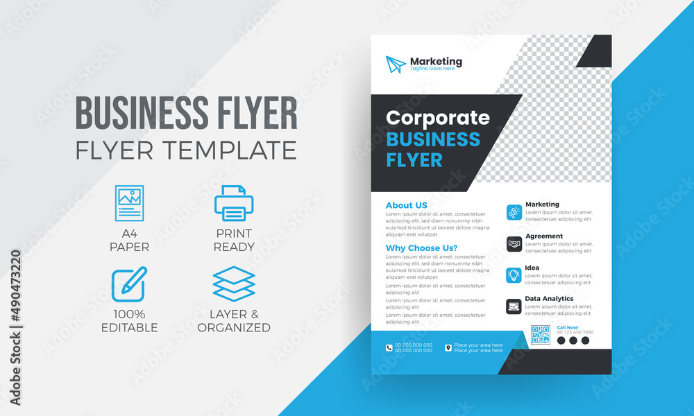 Obraz premium Corporate creative business flyer template design set, abstract business flyer, vector template design or business poster template design