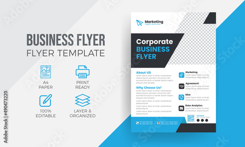 Corporate creative business flyer template design set, abstract business flyer, vector template design or business poster template design