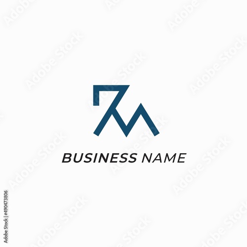 design logo creative number 7 and letter M