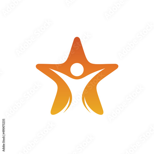 People and Star Logo Vector