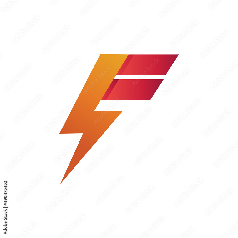 Letter F Thunder Logo Vector Letter F Thunder Logo Vector
