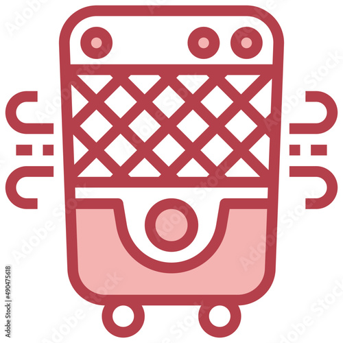 AIR COOLER red line icon,linear,outline,graphic,illustration