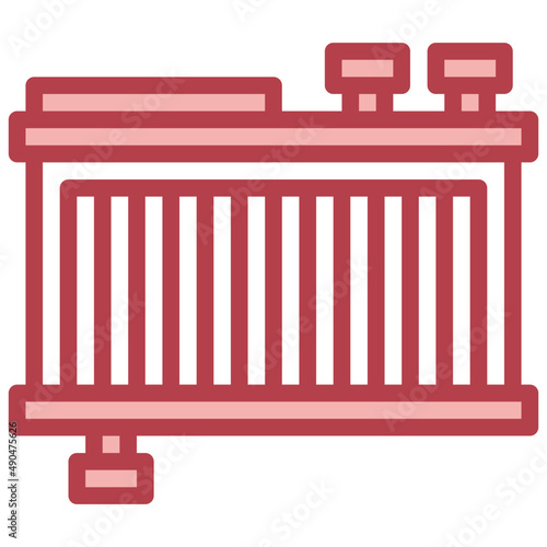 CAR RADIATOR red line icon,linear,outline,graphic,illustration