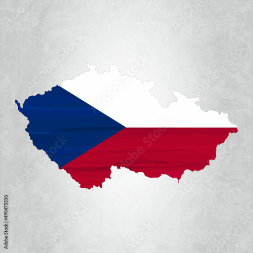 Czech Republic map with flag