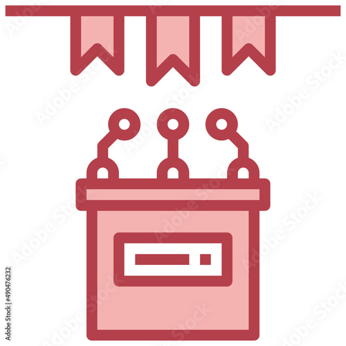 PODIUM red line icon,linear,outline,graphic,illustration