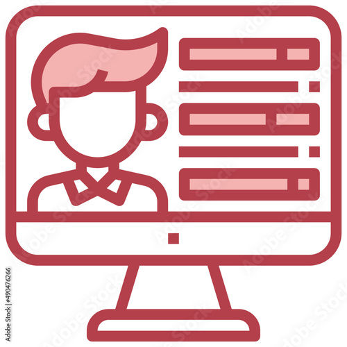 SKILLS red line icon,linear,outline,graphic,illustration