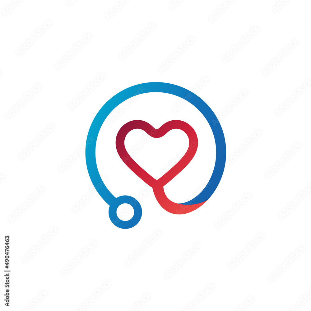 Medical with stethoscope logo design Medical with stethoscope logo design