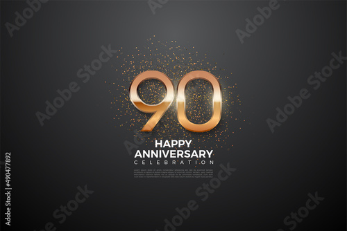 90th anniversary background illustration. photo