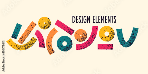 A set of geometric shapes. Collection of abstract images for design.