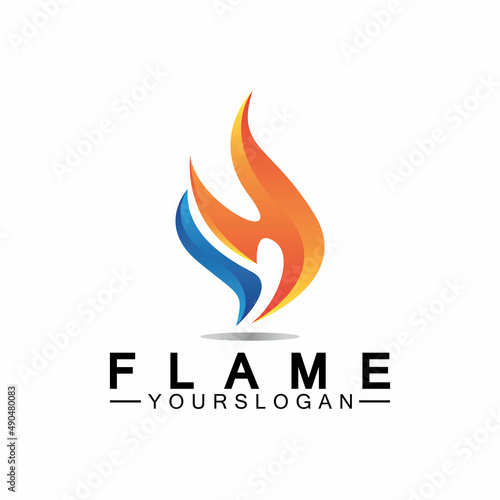 Fototapeta Naklejka Na Ścianę i Meble -  Fire Flame Logo design vector template