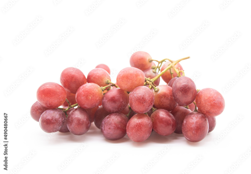 Bunch of red grapes isolated on background.