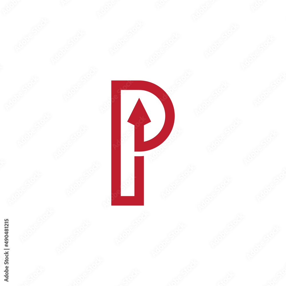 letter P with arrow logo design letter P with arrow logo design