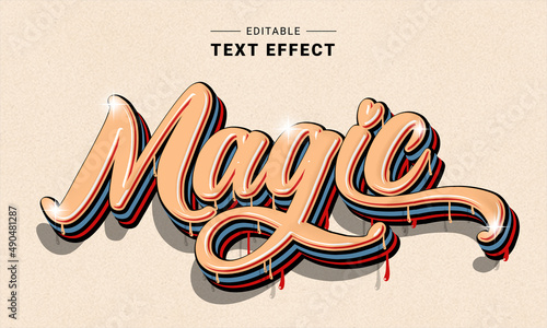 Editable text style effect - Graffiti text style theme.